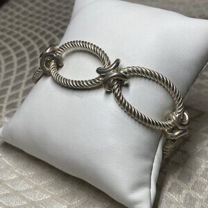 Vintage European Silver Modernist Link Bracelet 835” 8” 47g